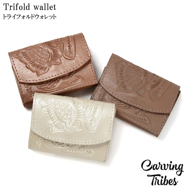 Trifold wallet トリフィルドウォレット ウォレットカービングトライブ ...