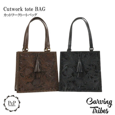 Cutwork tote BAG カットワークトートバッグ バッグカービングトライブ ...