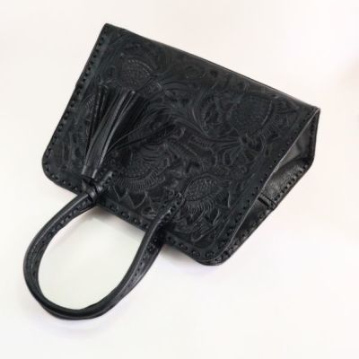 【近年モデル】caving tribes ボストンバッグ　ブラック　レザー BostonBag ボストンバッグ バッグ カービングトライブス Carving