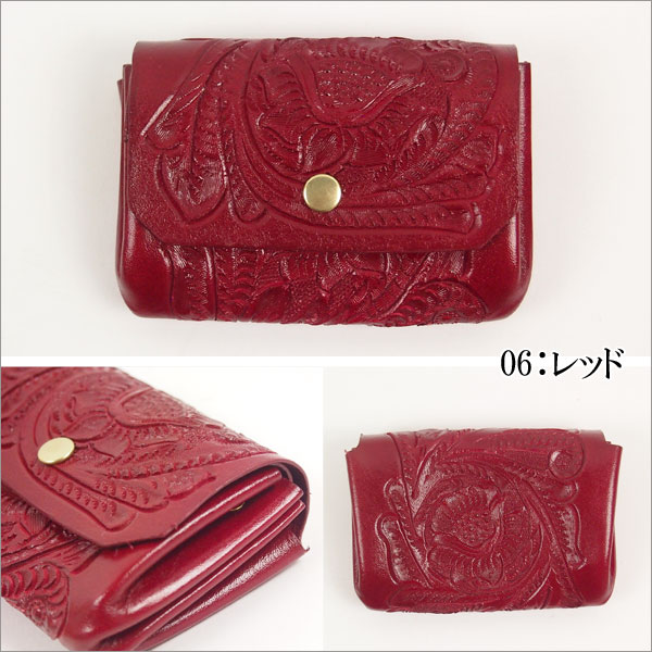 グレースコンチネンタル　新品限定カービング 赤 GRACE CONTINENTAL 期間限定10%OFF Folding Wallet